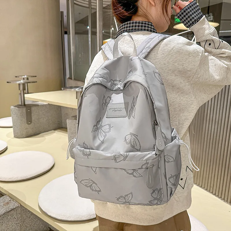 KAMLUI Nylon Backpack Regular Unisex Ecru/Gray/Black/Green-7