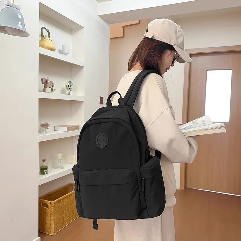 KAMLUI Nylon Backpack Unisex White/Black/Orange Red/Light Purple/Army Green/Pink-13