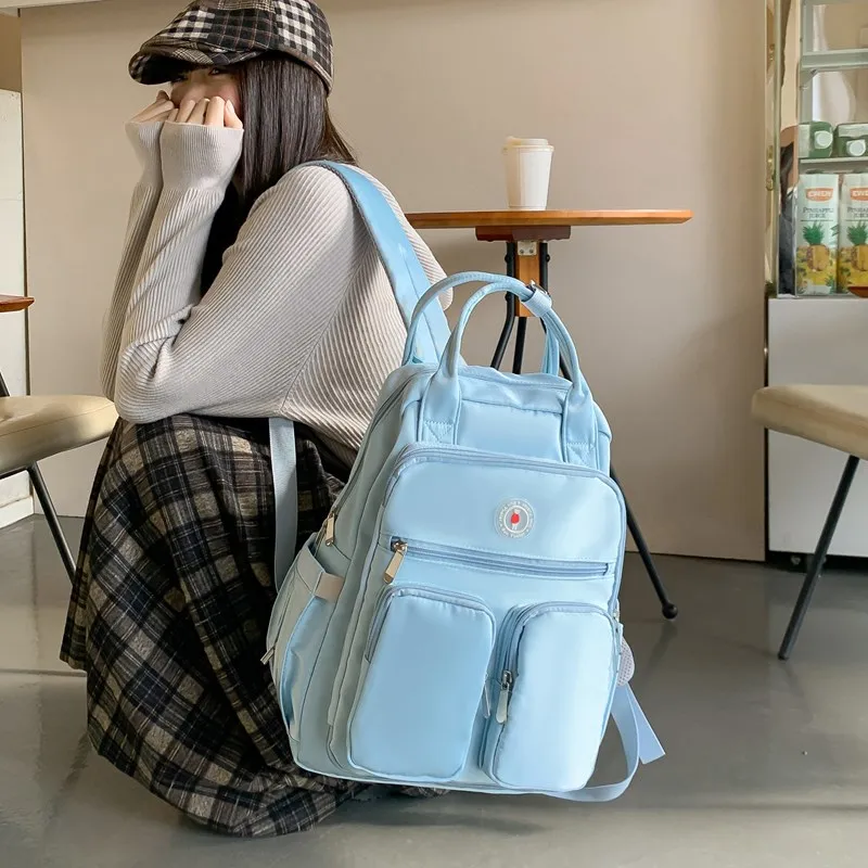 KAMLUI Oxford Backpacks Backpack Unisex White/Black/Purple/Yellow/Sky Blue/Lake Blue-24
