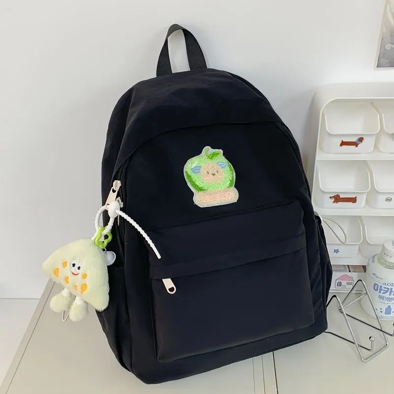 KAMLUI Nylon Backpack Unisex Beige Yellow/Black/Green/Blue/Pink-26