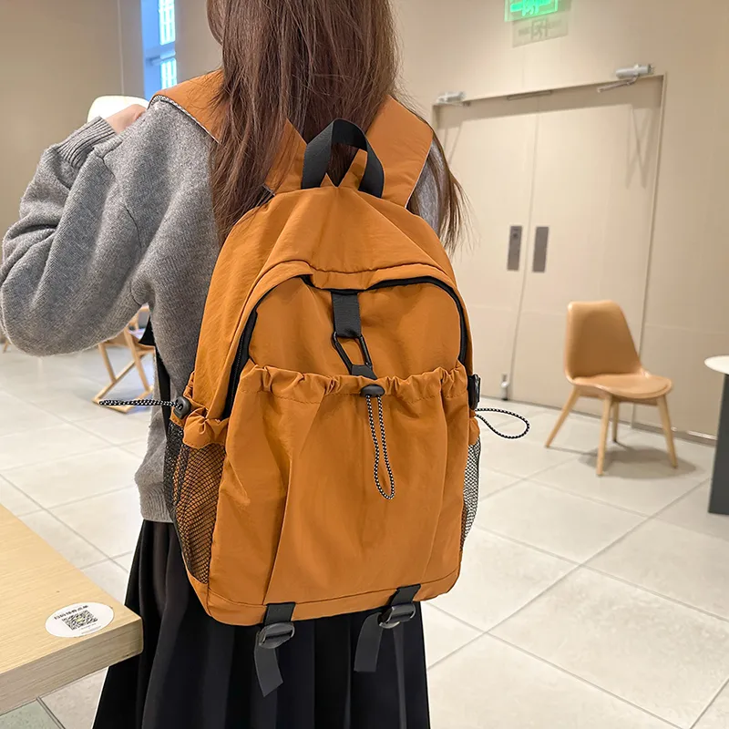 KAMLUI Nylon Backpack Regular Unisex Ecru/Black/Burgundy/Orange-22