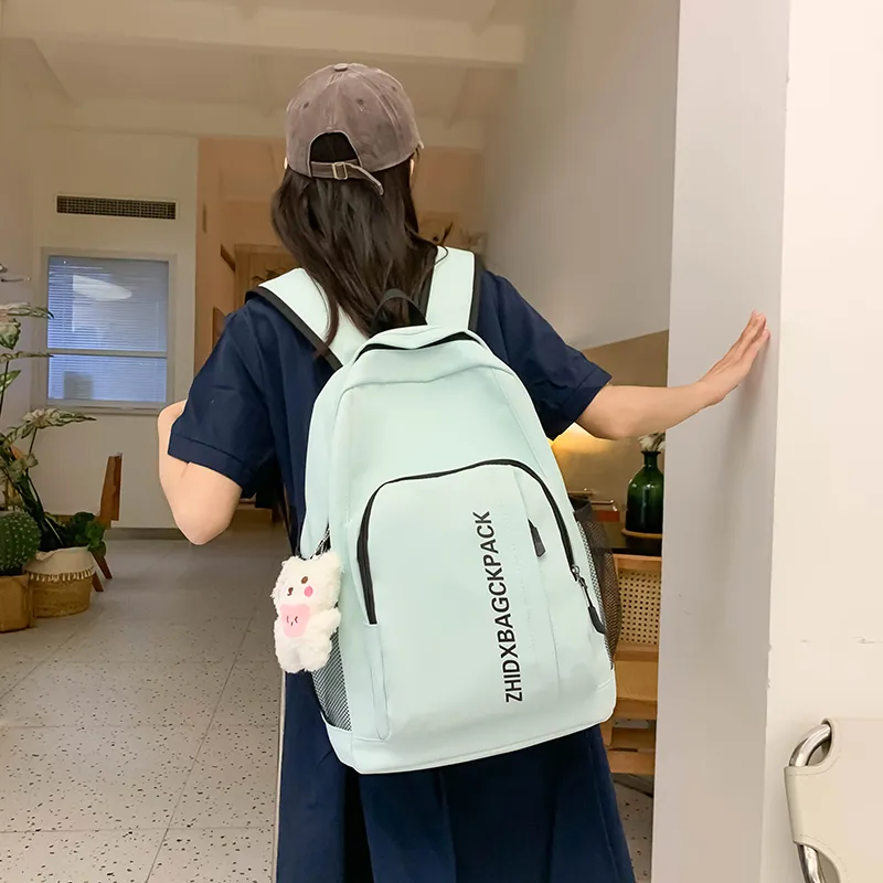 KAMLUI Nylon Backpack Regular Unisex Ivory/Black/Light Green/Light Blue-16