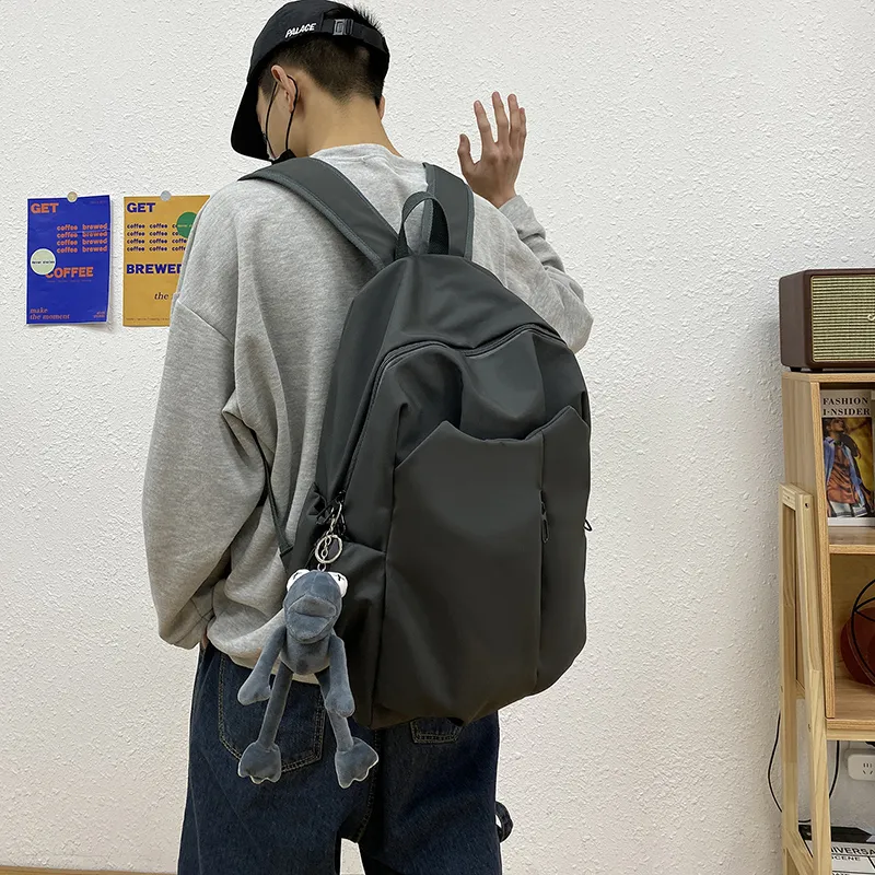 KAMLUI Nylon Backpack Unisex Ecru/Gray/Black/Burgundy-12