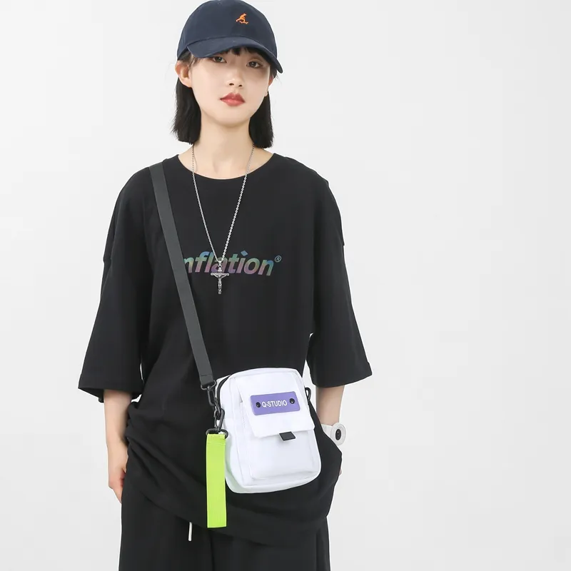 KAMLUI Nylon Shoulder Bag, Crossbody Bag Unisex White/Black/Khaki/Blue/Green-5