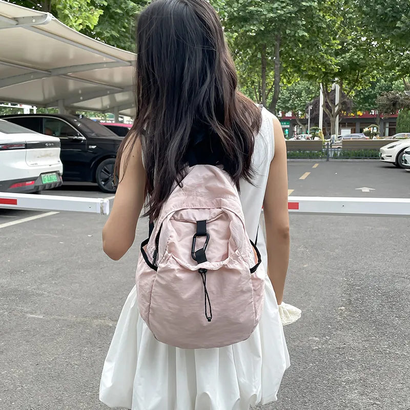 KAMLUI Washed Cloth Backpack Small Size Unisex Multicolor-34