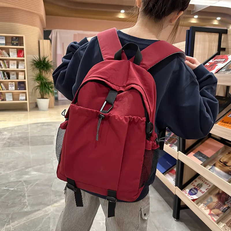 KAMLUI Nylon Backpack Regular Unisex Ecru/Black/Burgundy/Orange-18