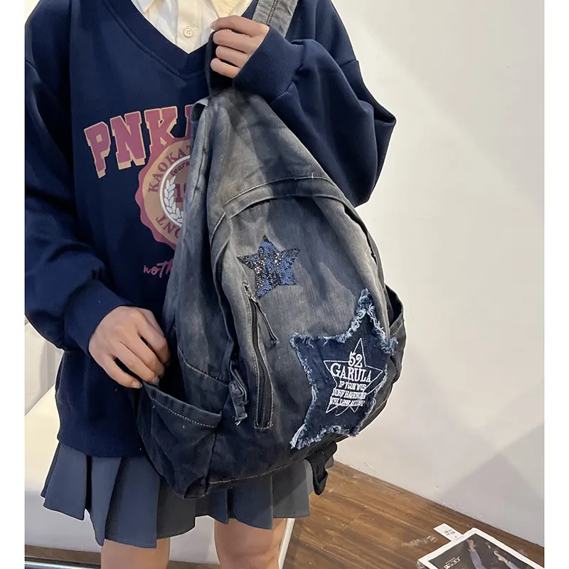 KAMLUI Denim Backpack Regular Unisex Multicolor-41