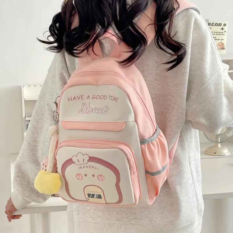 KAMLUI Canvas Backpack Regular Unisex Black/Purple/Blue/Pink/Coffee-15