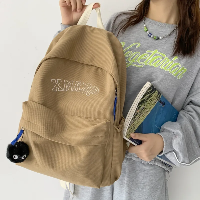 KAMLUI Nylon Backpack Unisex White/Black/Khaki/Blue-23