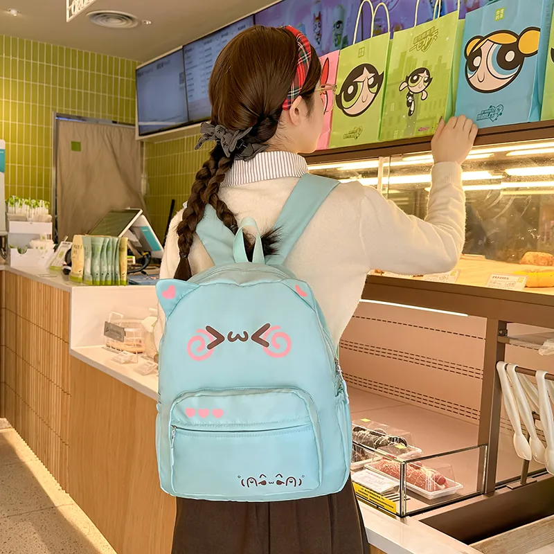 KAMLUI Nylon Backpack Regular Unisex White/Pink/Blue-13