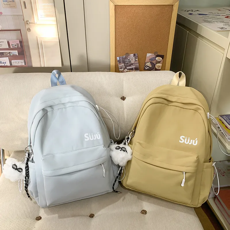 KAMLUI Nylon Backpack Women's Ecru/Black/Burgundy/Light Yellow/Light Brown/Light Blue-26