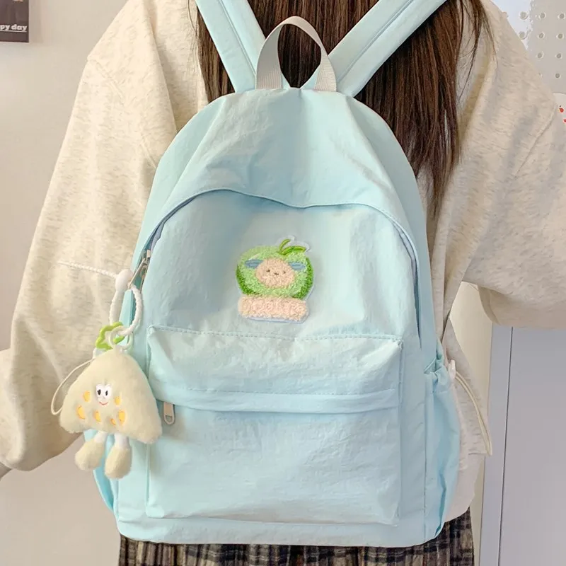 KAMLUI Nylon Backpack Unisex Beige Yellow/Black/Green/Blue/Pink-15