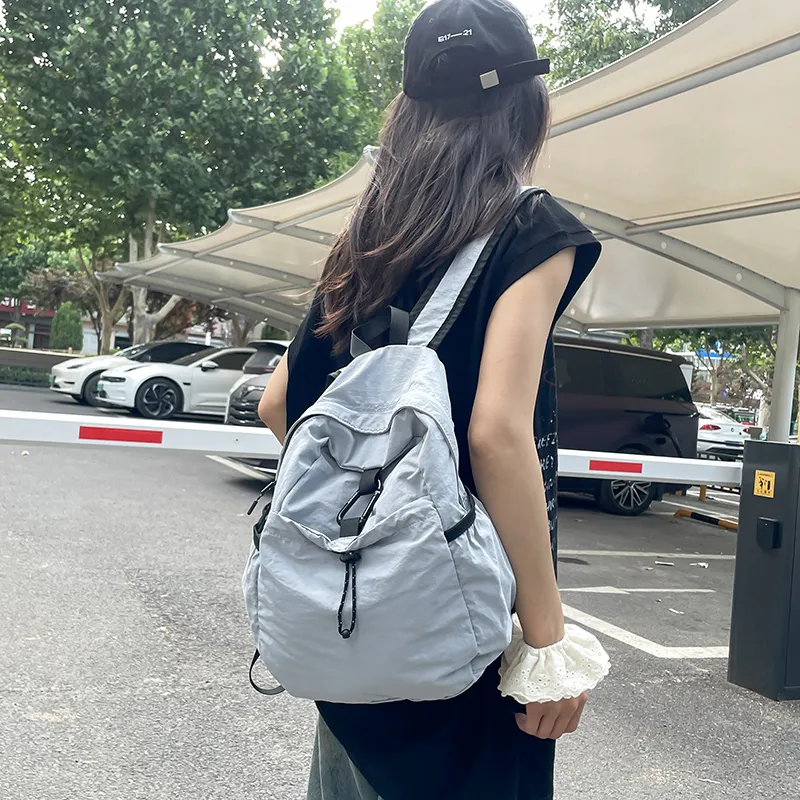 KAMLUI Washed Cloth Backpack Small Size Unisex Multicolor-28