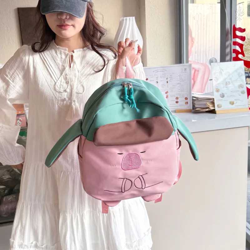 KAMLUI Oxford Backpack Regular Unisex White/Pink/Khaki-8