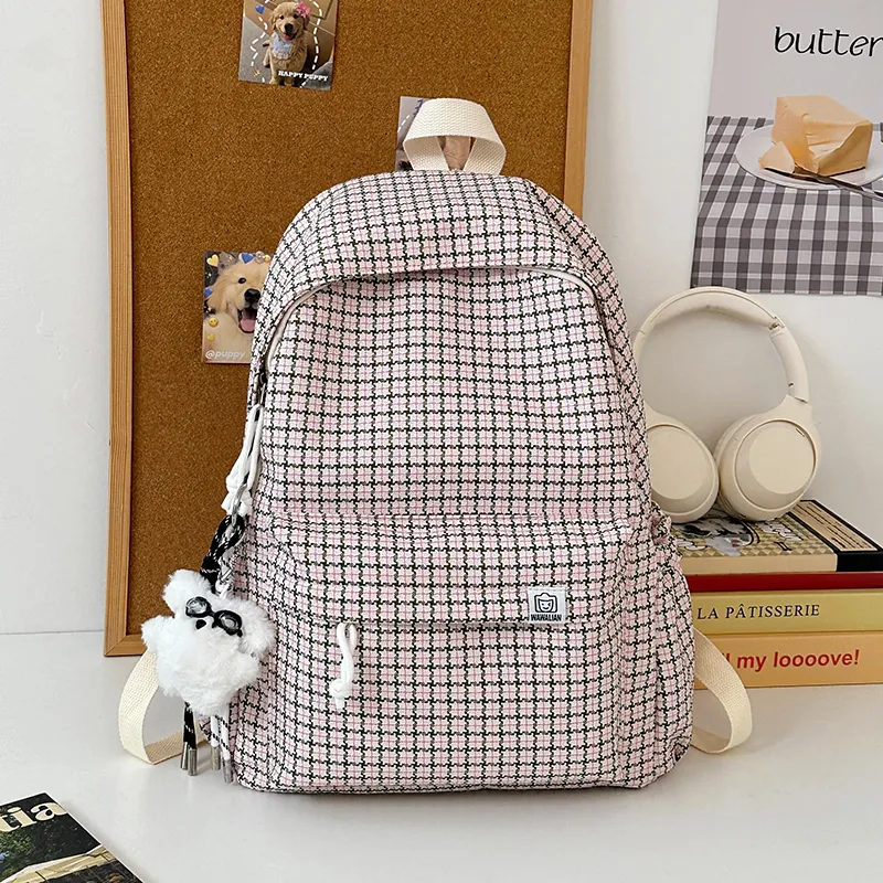 KAMLUI Nylon Backpack Unisex Black/Red/Yellow/Blue/Pink-23