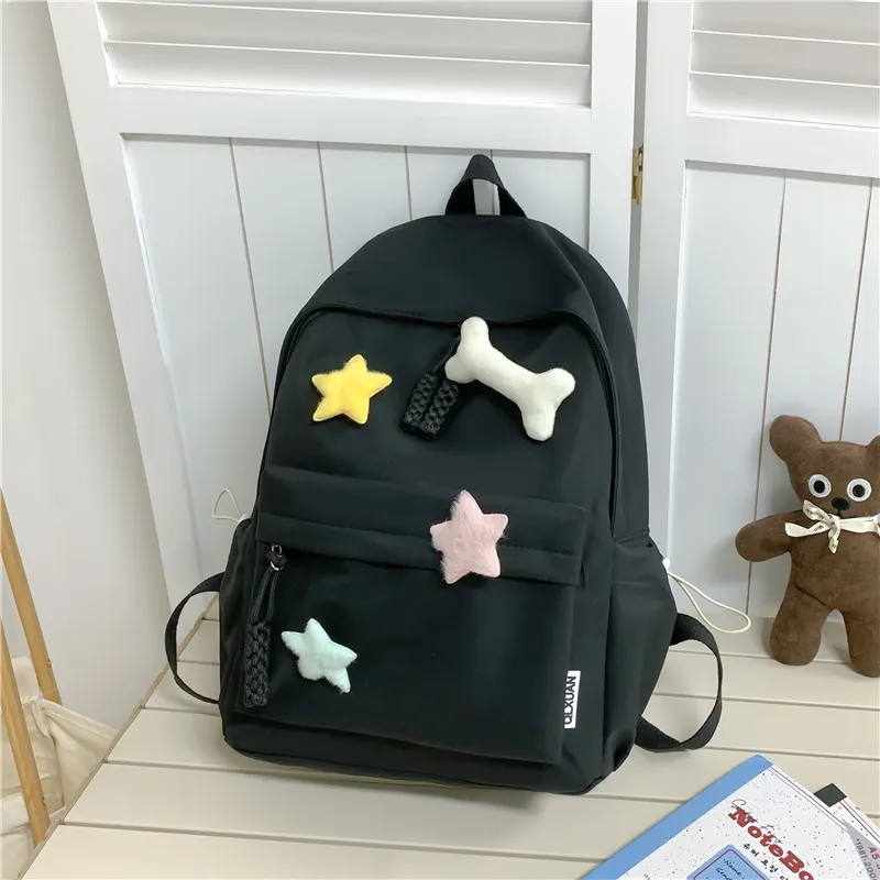 KAMLUI Nylon Backpack Regular Unisex White/Pink/Green/Black/Yellow-18