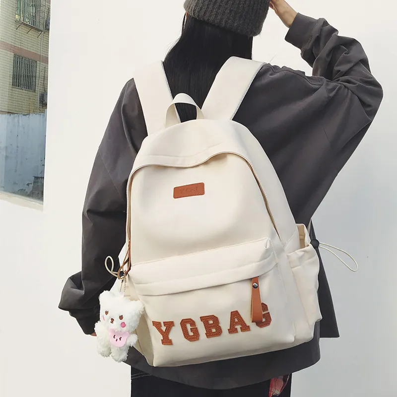 KAMLUI Nylon Backpack Regular Unisex White/Gray/Black/Burgundy/Khaki-3