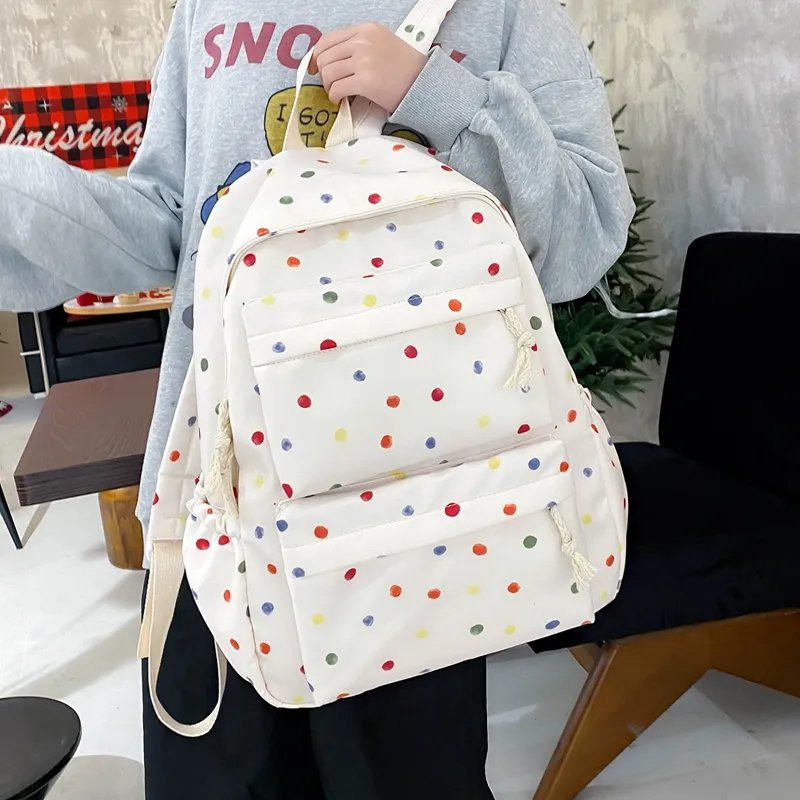 KAMLUI Nylon Backpack Regular Unisex White Floral/White Green Floral/Black Floral/Black White Floral/Yellow/Green-4