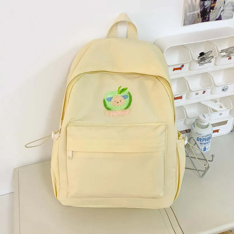 KAMLUI Nylon Backpack Unisex Beige Yellow/Black/Green/Blue/Pink-6