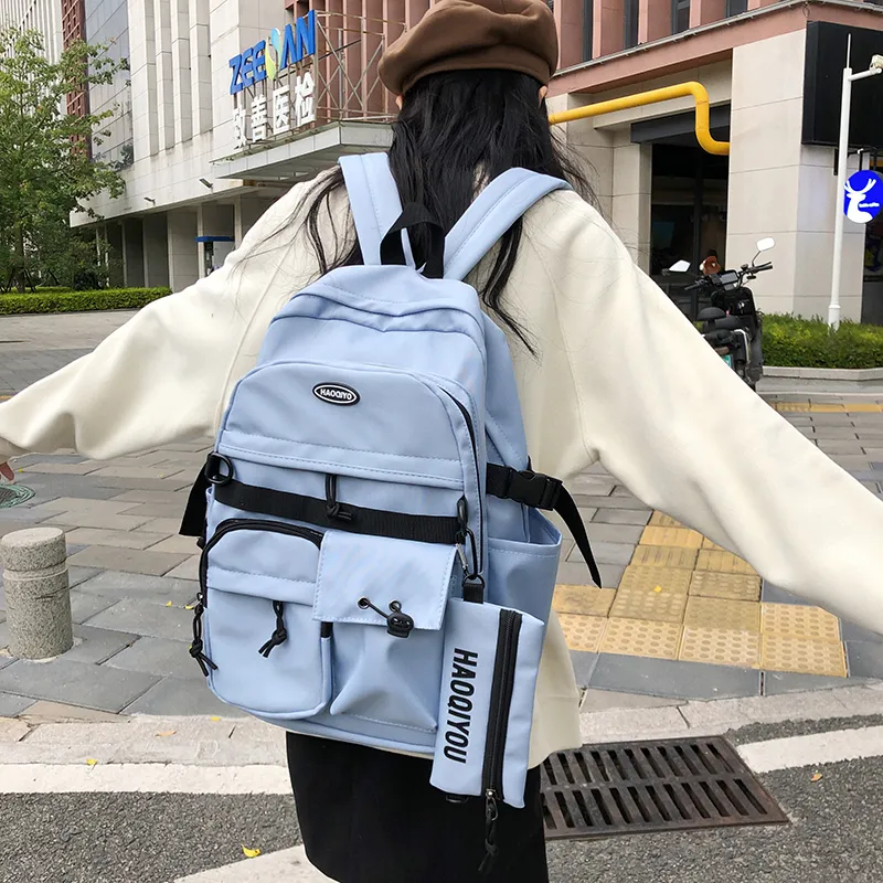 KAMLUI Nylon Backpack Regular Unisex White/Gray/Black/Blue-22