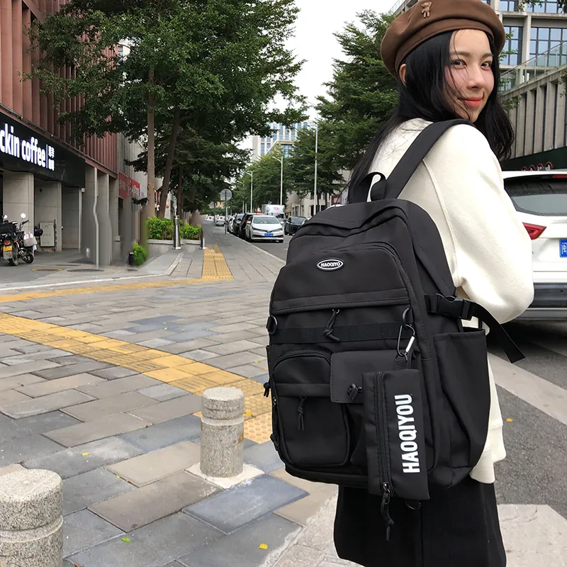 KAMLUI Nylon Backpack Regular Unisex White/Gray/Black/Blue-10