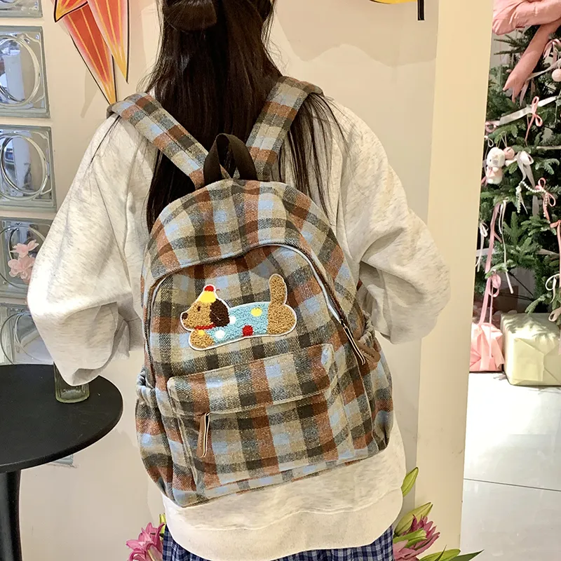 KAMLUI Fabric Backpack Regular Unisex Brown/Blue-7