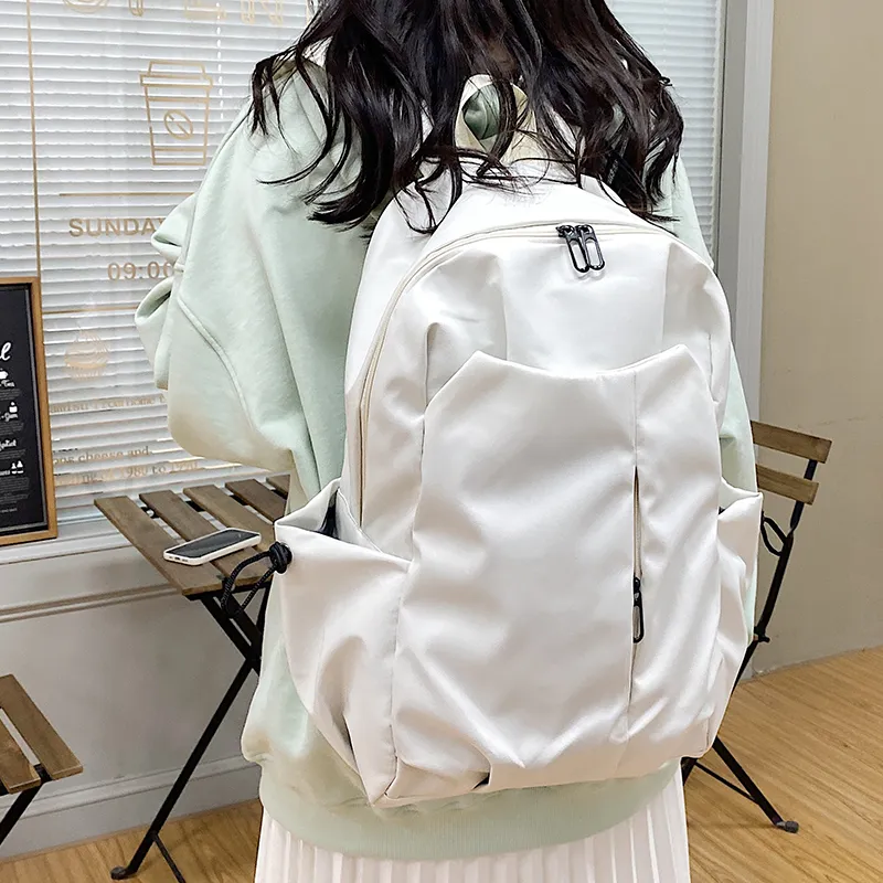 KAMLUI Nylon Backpack Regular Unisex White/Gray/Black/Red-4