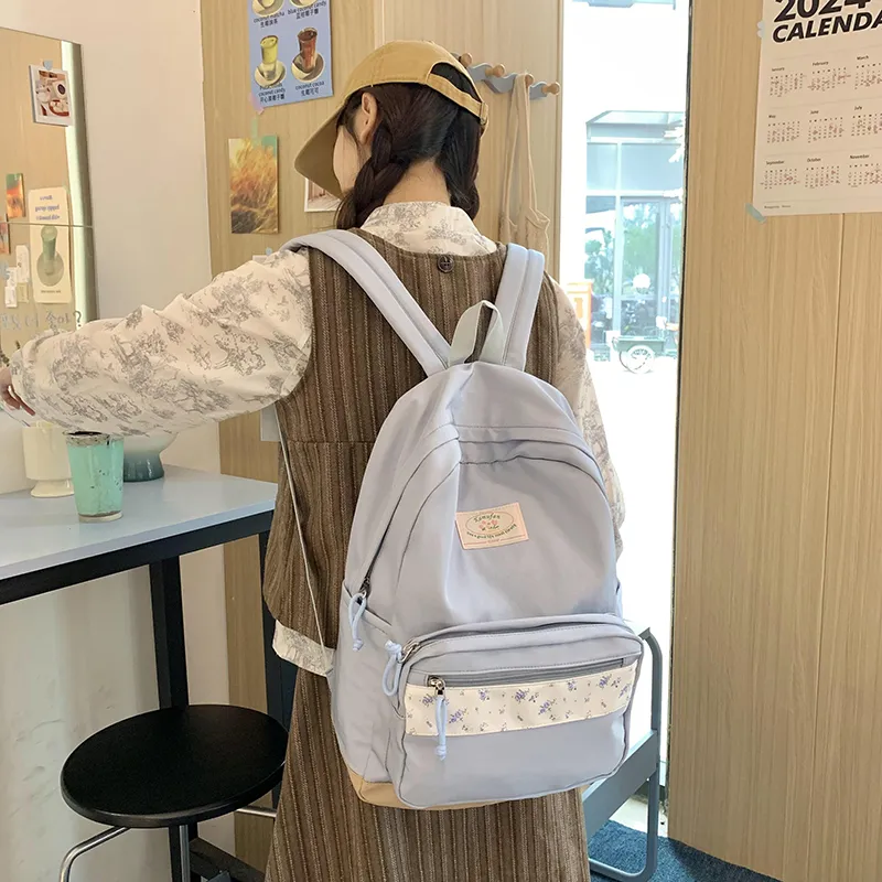 KAMLUI Fabric Backpack Regular Women's Custard/Blue-6