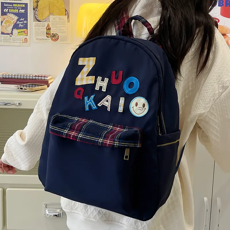 KAMLUI Nylon Fabric Backpack Regular Unisex White/Yellow/Green/Blue-1