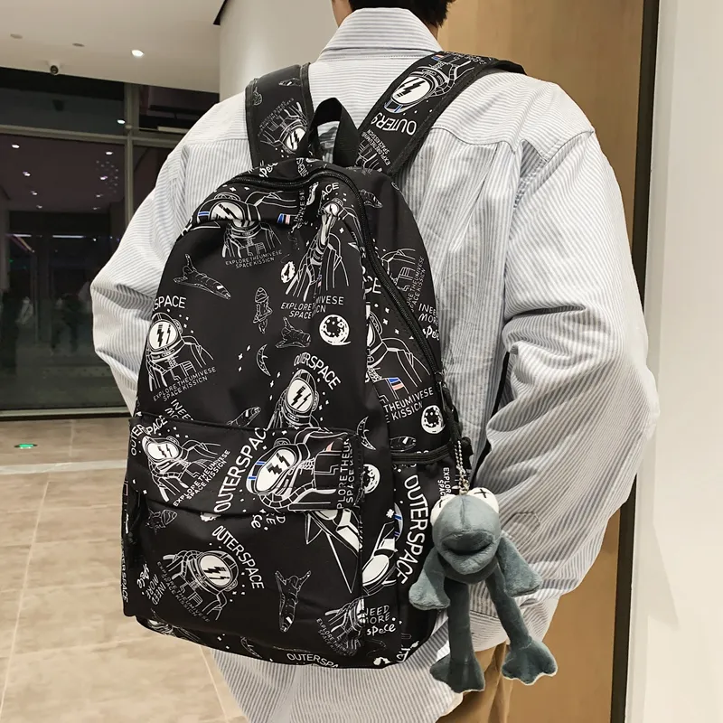 KAMLUI Nylon Fabric Backpacks Backpack Regular Unisex Gray/Light Yellow-8