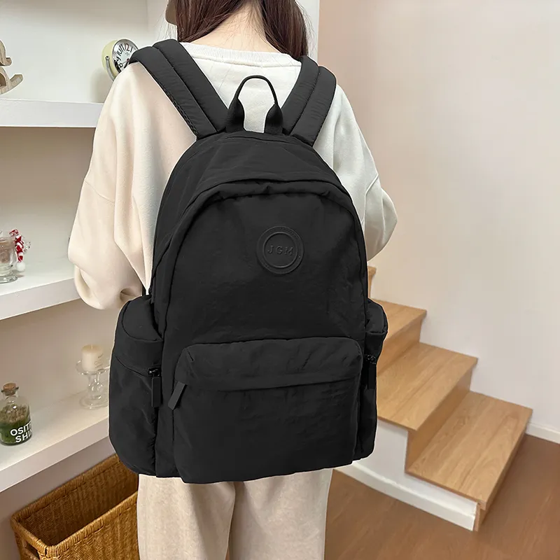 KAMLUI Nylon Backpack Unisex White/Black/Orange Red/Light Purple/Army Green/Pink-8