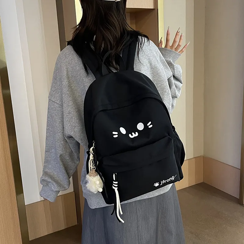 KAMLUI Nylon Backpack Regular Unisex Gray/Black/Pink/Orange Red/Coffee-16