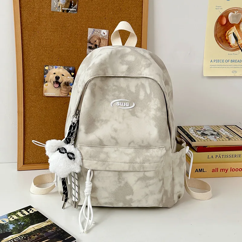 KAMLUI Nylon Backpack Regular Unisex Ecru/Black/Burgundy/Green-6