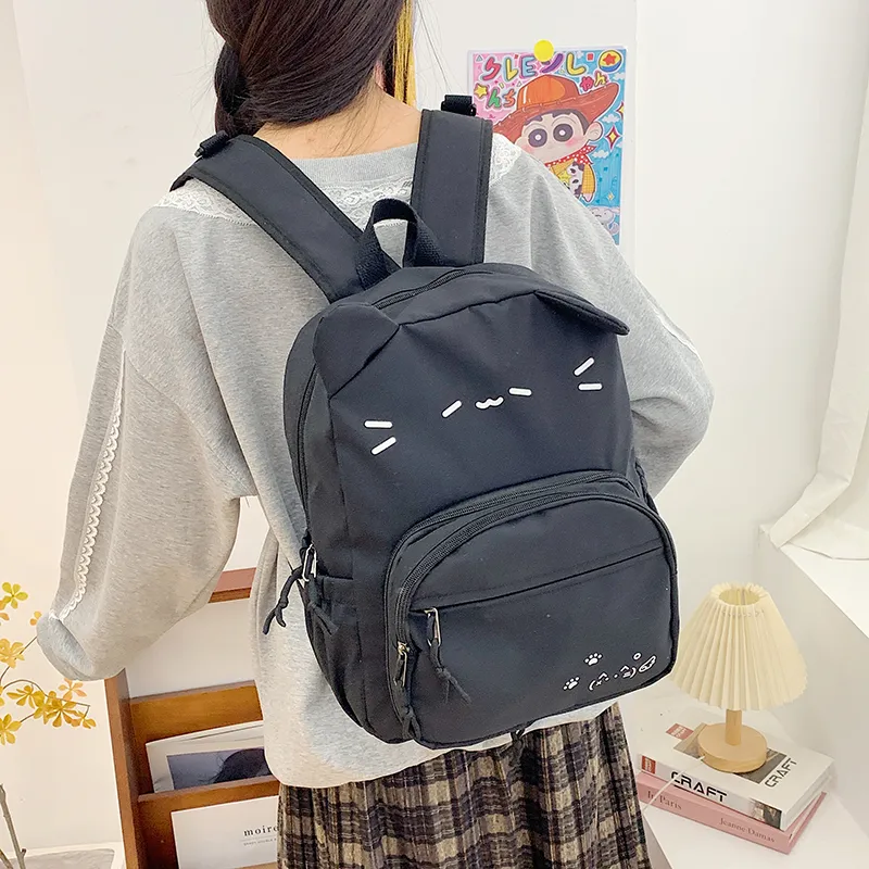 KAMLUI Nylon Fabric Backpack Women's Black/Yellow-1