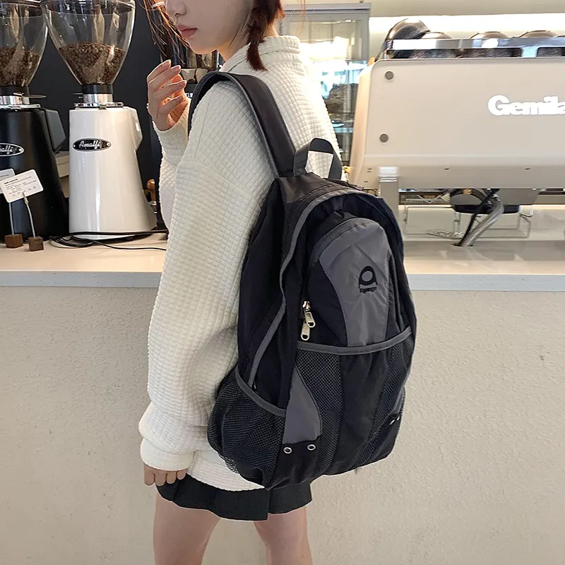 KAMLUI Nylon Backpack Unisex Black/Yellow/Gray-9