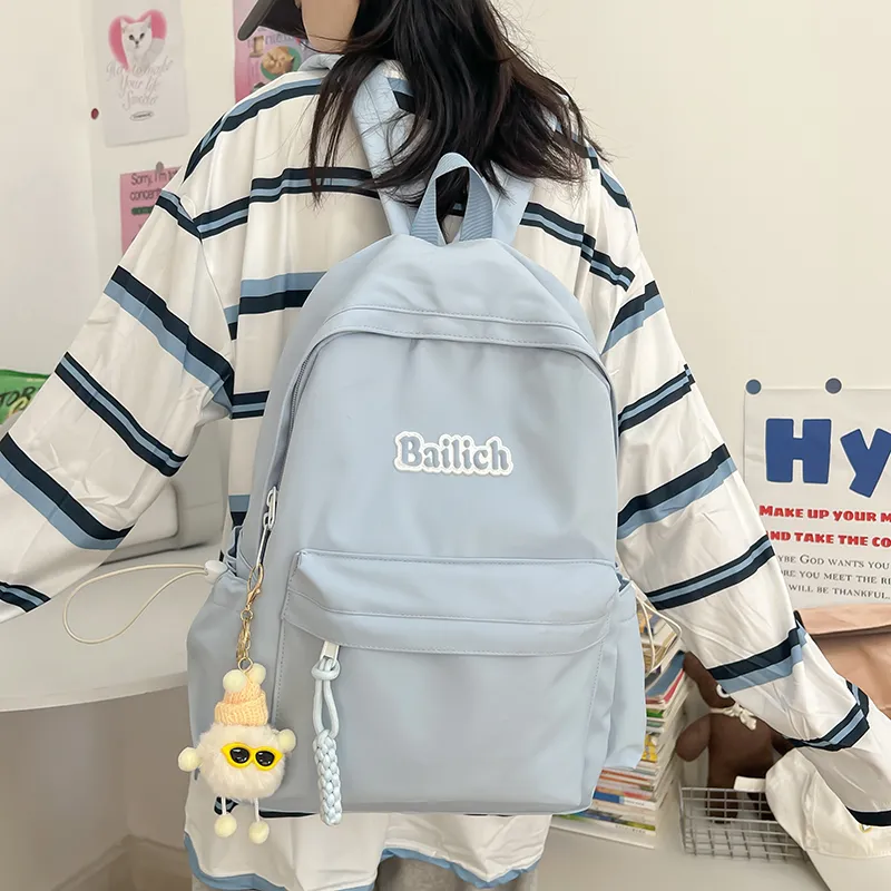 KAMLUI Composite Cloth Backpack Regular Unisex Pink/Black/Light Blue/Green/Ecru-19