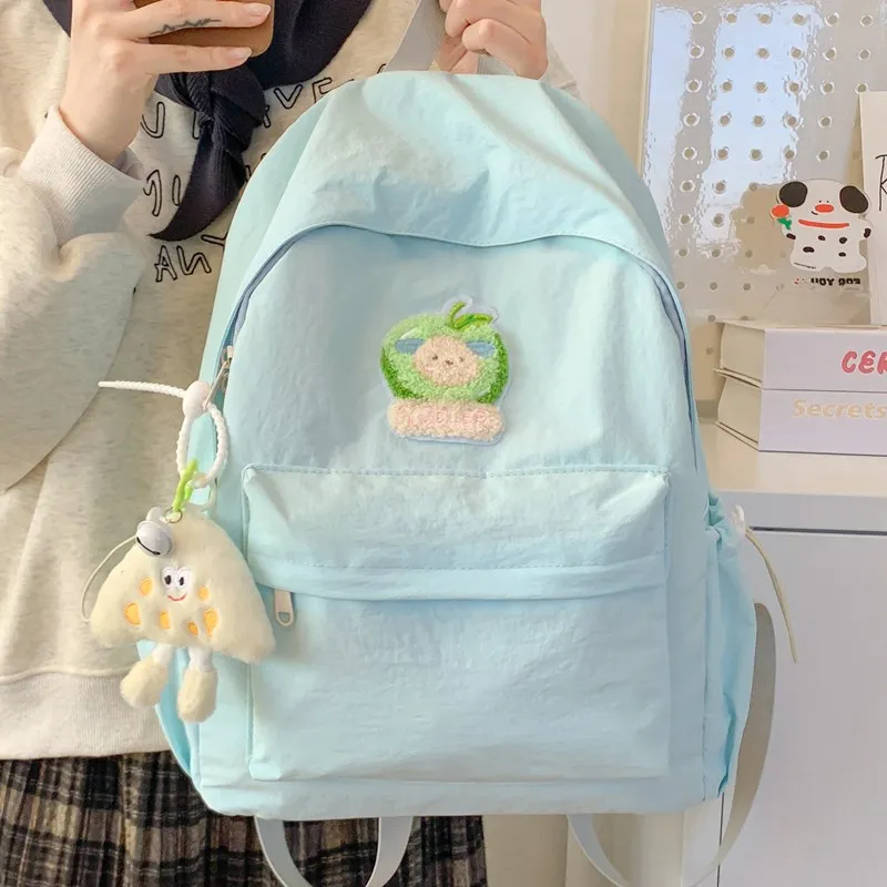 KAMLUI Nylon Backpack Unisex Beige Yellow/Black/Green/Blue/Pink-17