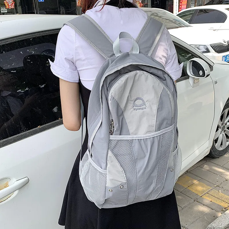 KAMLUI Nylon Backpack Unisex Black/Yellow/Gray-19