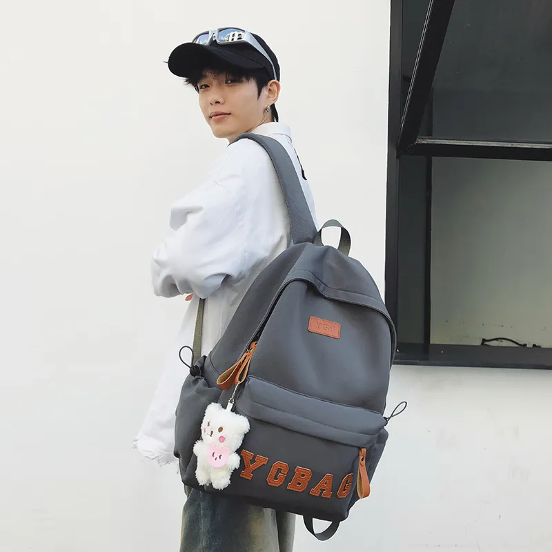 KAMLUI Nylon Backpack Regular Unisex White/Gray/Black/Burgundy/Khaki-9