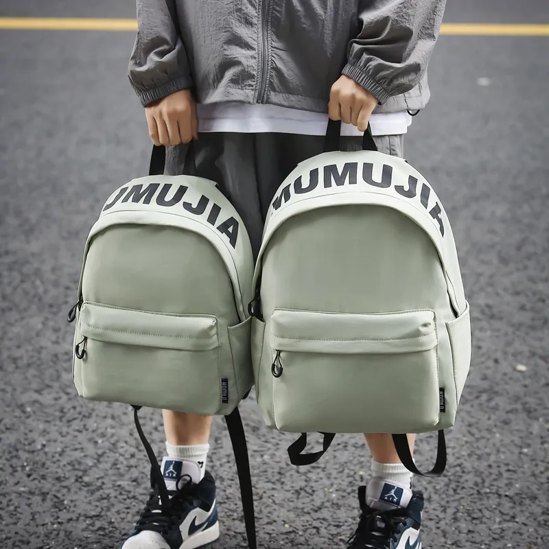 KAMLUI Nylon Fabric Backpacks Backpack Regular Unisex Green/Ecru/Black/Dark Brown/Purple-8