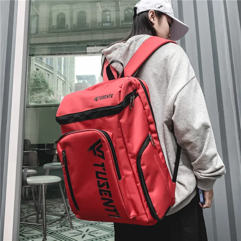 KAMLUI Oxford Backpack Regular Unisex Gray/Black/Red-16