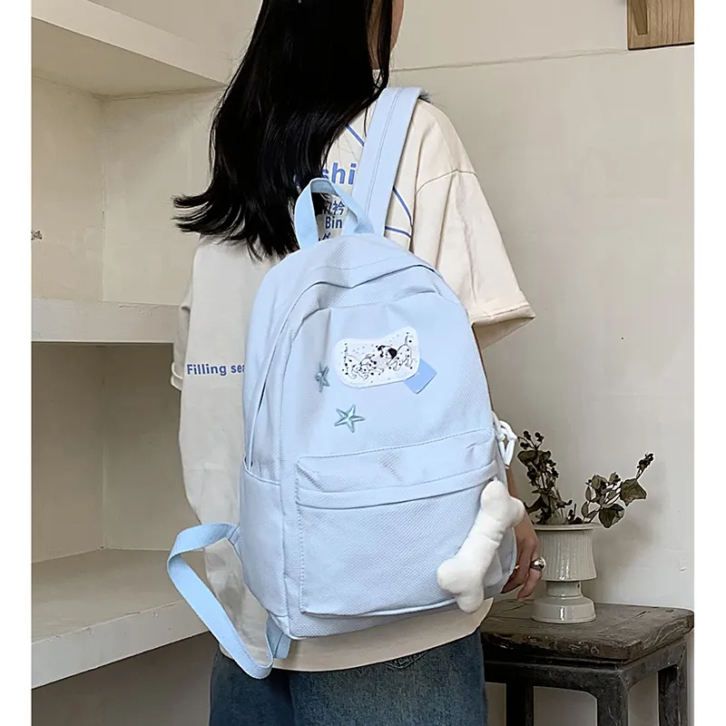 KAMLUI Nylon Backpack Backpack Student Backpack Regular Unisex Blue-16