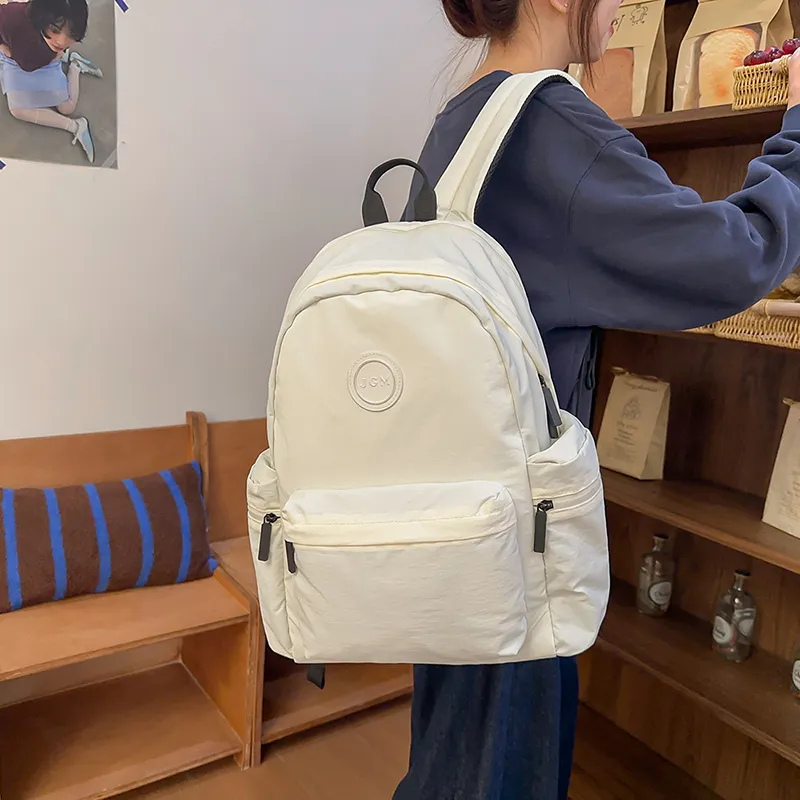 KAMLUI Nylon Backpack Unisex White/Black/Orange Red/Light Purple/Army Green/Pink-6