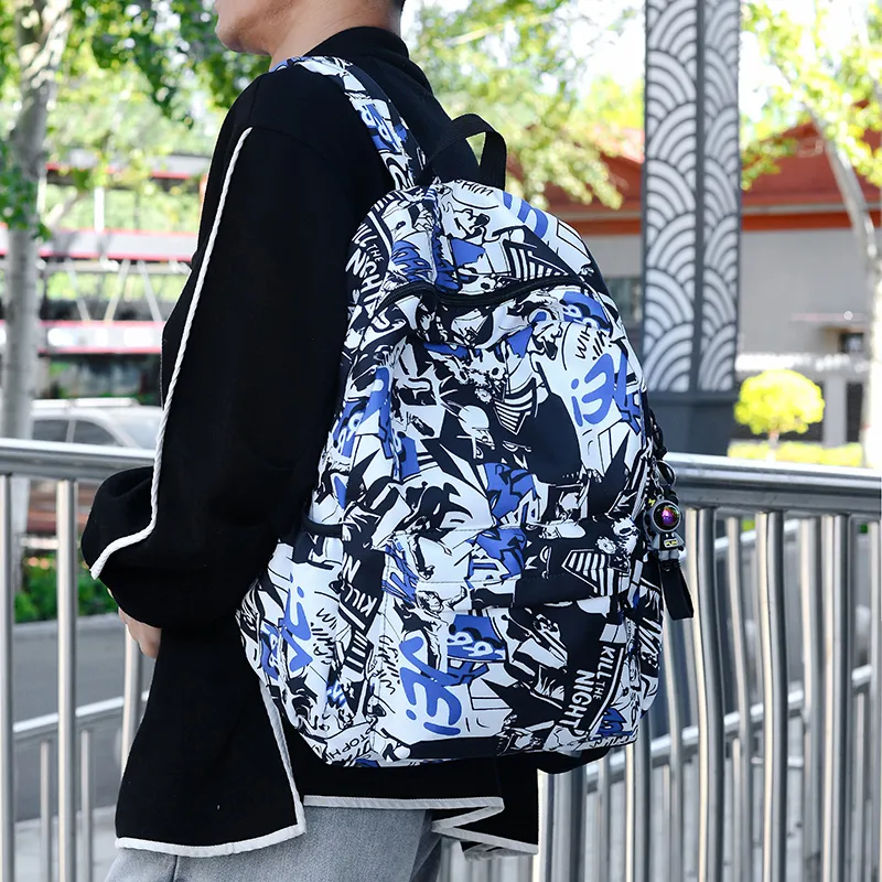 KAMLUI Nylon Backpack Regular Unisex Navy Blue/Gray/Green/Blue/Pink-4