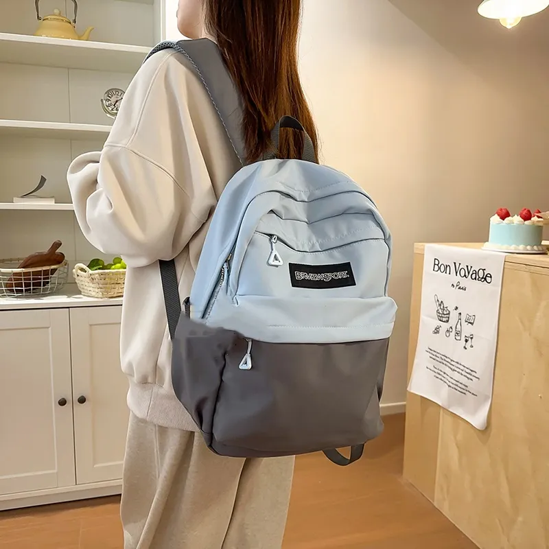 KAMLUI Nylon Backpack Regular Unisex Green & Khaki/Blue & Gray/Black & Brown-7