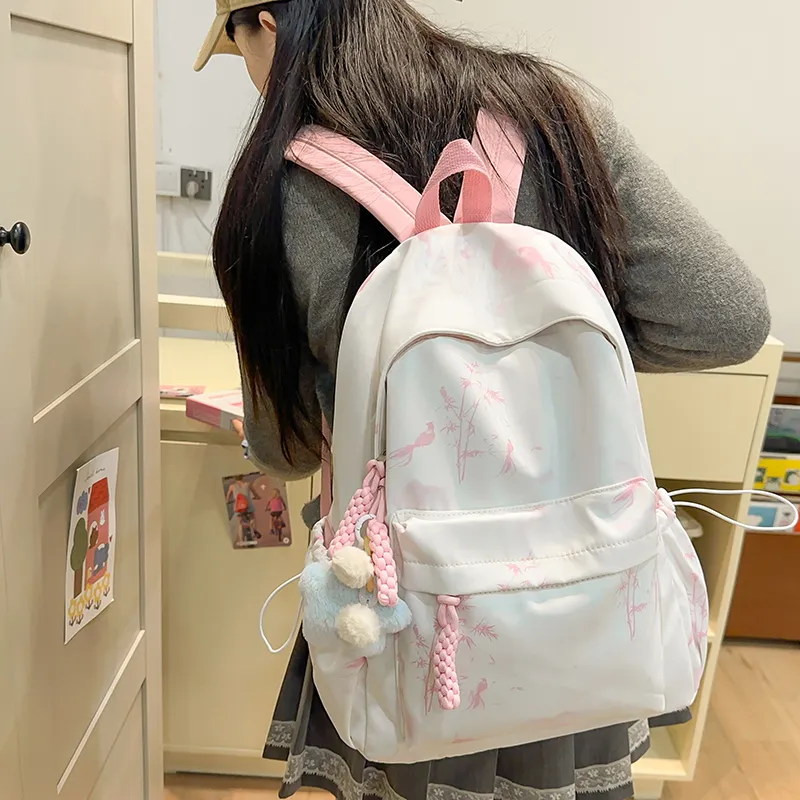 KAMLUI Nylon Backpack Regular Unisex Black/Pink/Green/Blue-7