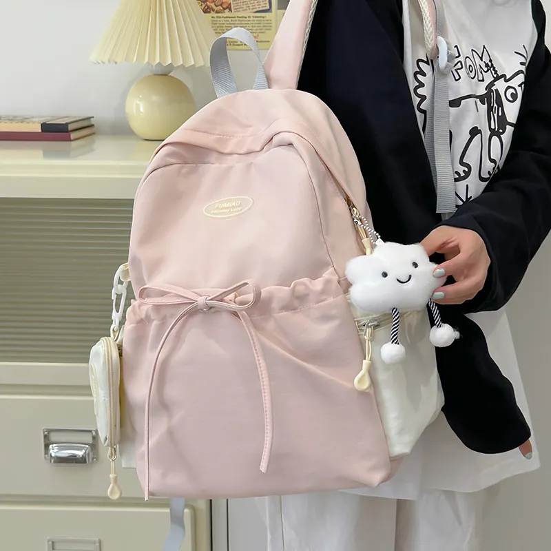 KAMLUI Nylon Fabric Backpacks Backpack Regular Unisex Pink Purple-2