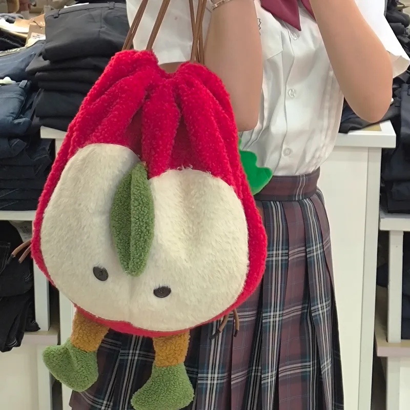 KAMLUI Plush Backpack Regular Women's Red-4