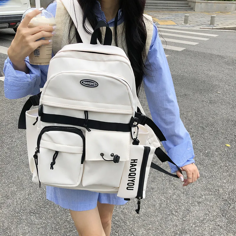 KAMLUI Nylon Backpack Regular Unisex White/Gray/Black/Blue-1