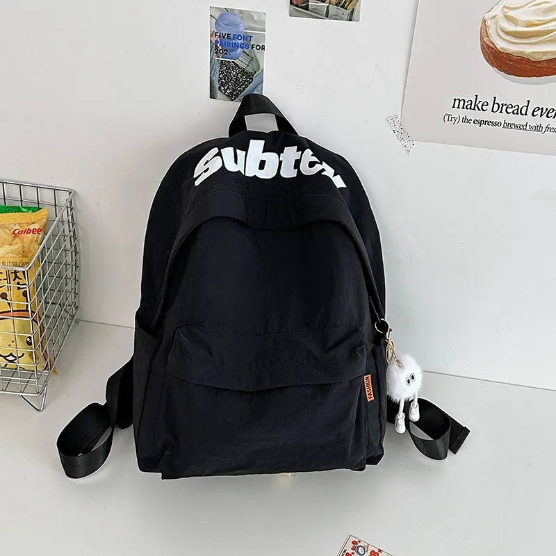 KAMLUI Nylon Fabric Backpacks Backpack Regular Unisex Black-10